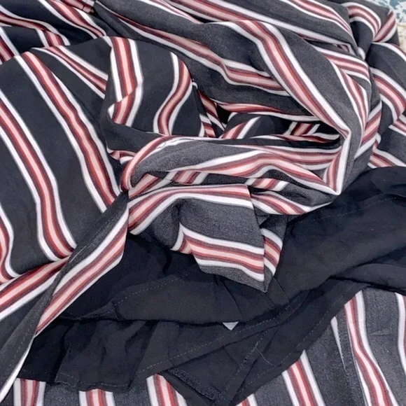 Blues & Greys striped maxi dress with deep slits size small - Picture 6 of 7